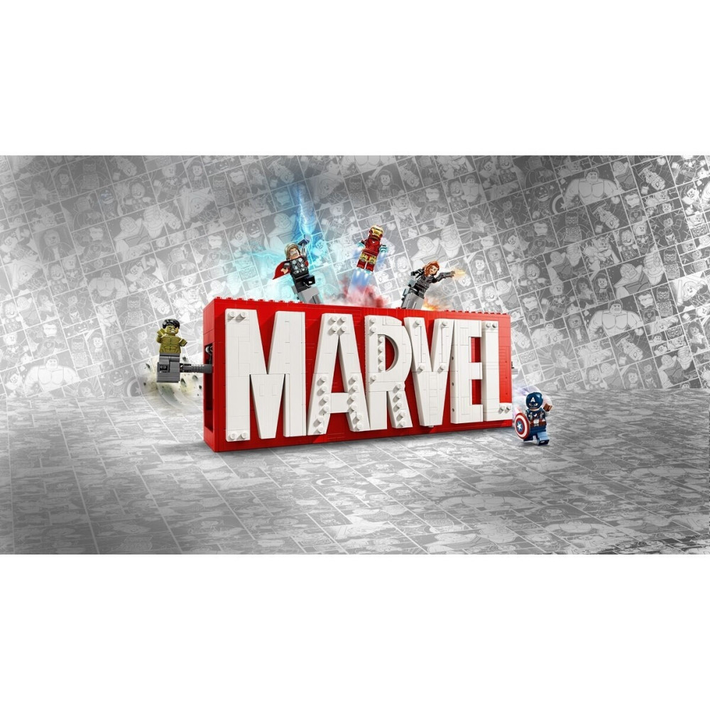 Collectible LEGO Marvel 76313 building set with superhero minifigures