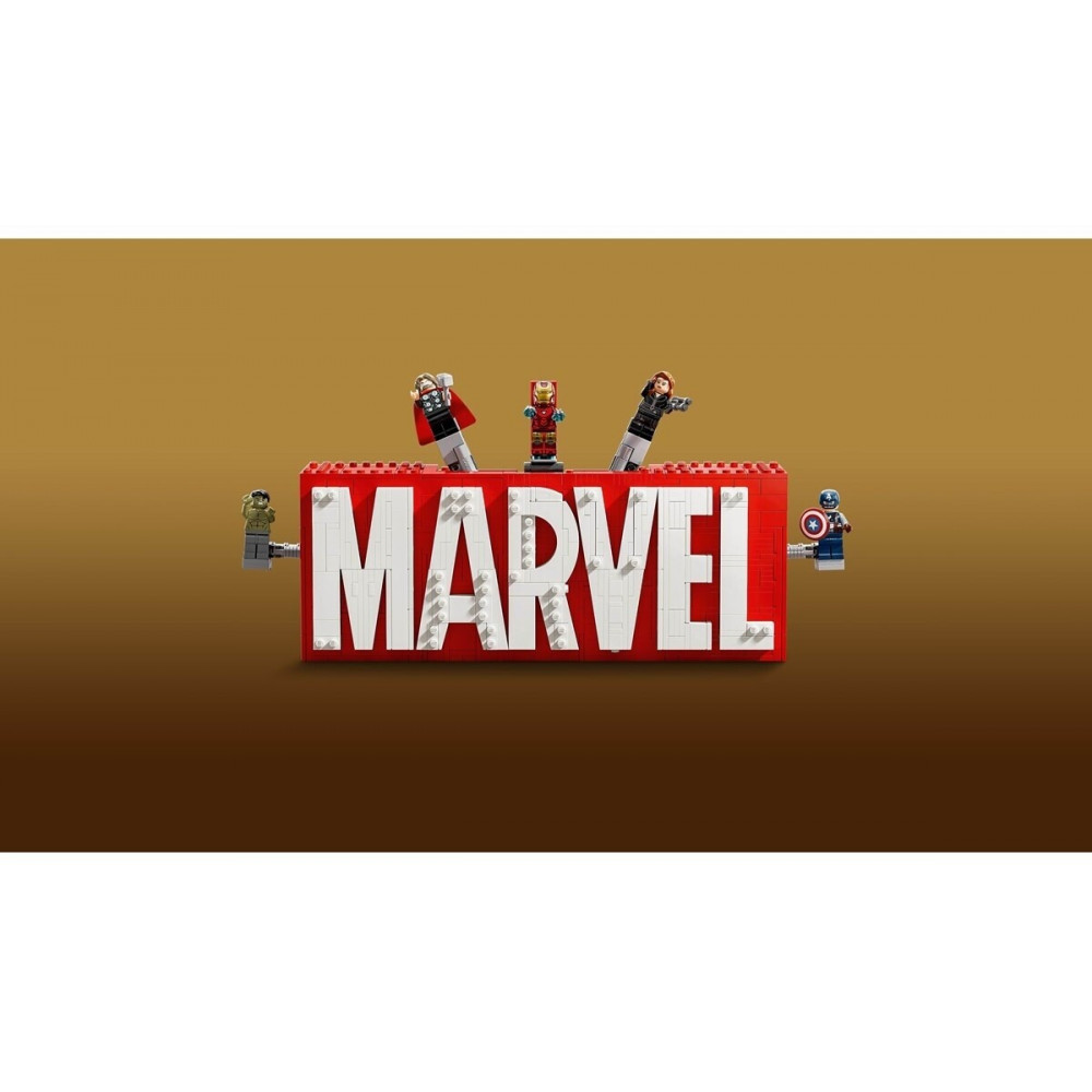 Collectible LEGO Marvel 76313 building set with superhero minifigures