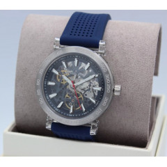 Наручний чоловічий годинник Michael Kors Greer Skeleton Automatic MK9040 сині з сріблястим       