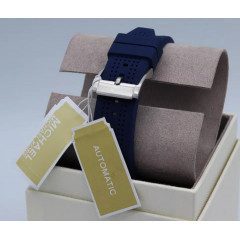 Men's Michael Kors Greer Skeleton Automatic MK9040 Wrist Watch Blue with Silver 