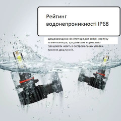 Комплект LED ламп фар дальнего/ближнего света IRONWALLS 9005 HB3 H10 9145 6500K 420000LM MO-GD001187