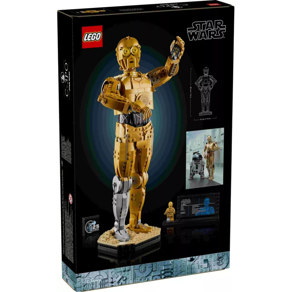 Коллекционная фигурка LEGO 75398 C-3PO Звёздные войны с подставкой и табличкой