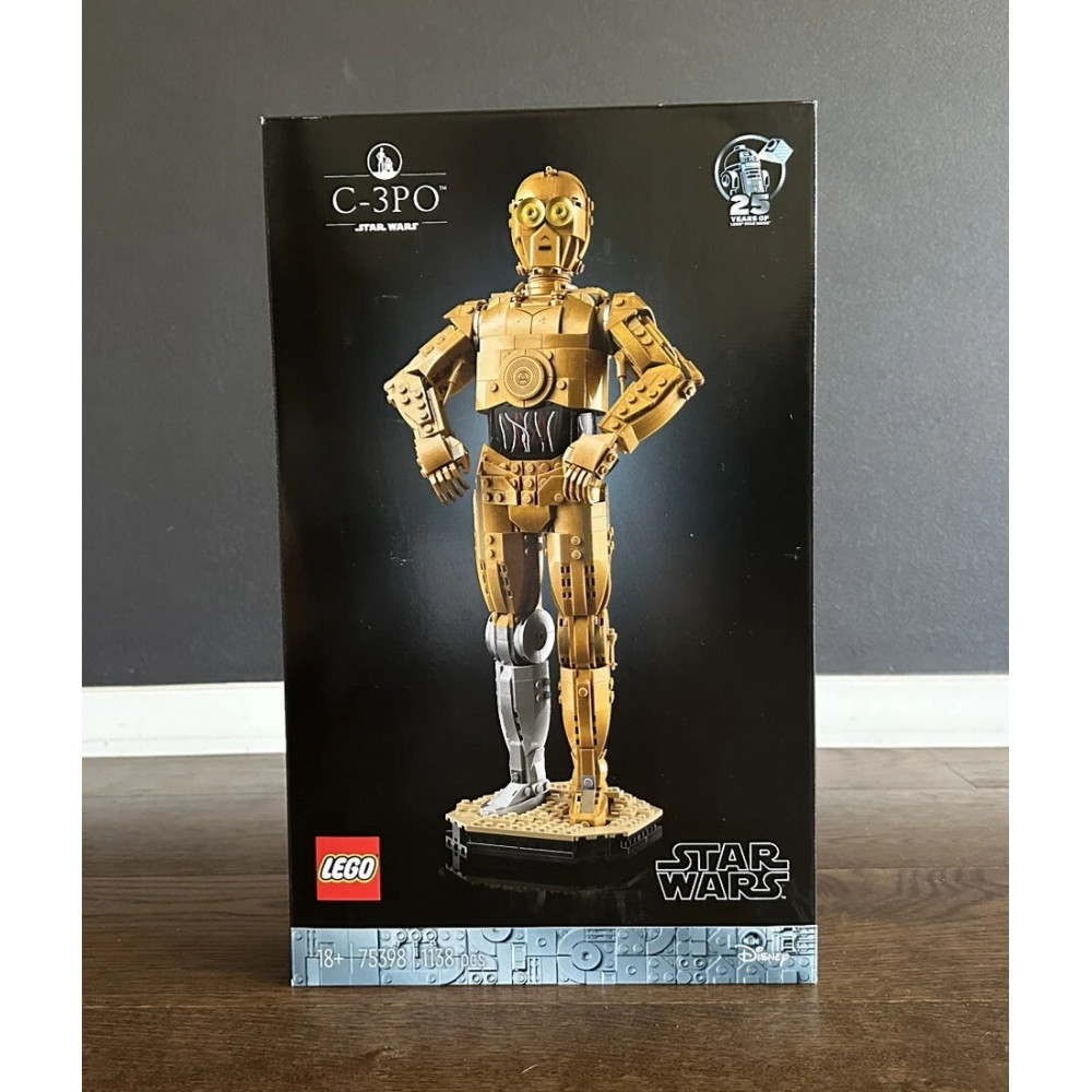 Коллекционная фигурка LEGO 75398 C-3PO Звёздные войны с подставкой и табличкой