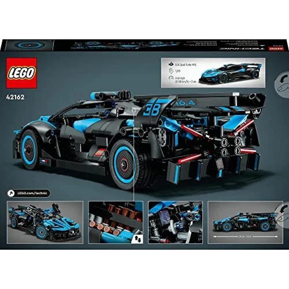Машинка-конструктор LEGO Technic Bugatti Bolide 42162 голубой 905 деталей