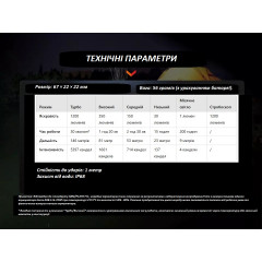 Компактний ліхтар Fenix E18R V2 1200 люмен з акумулятором і чохлом