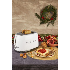 Smeg TSF01WHEU Toaster with 6 Degrees of Toasting