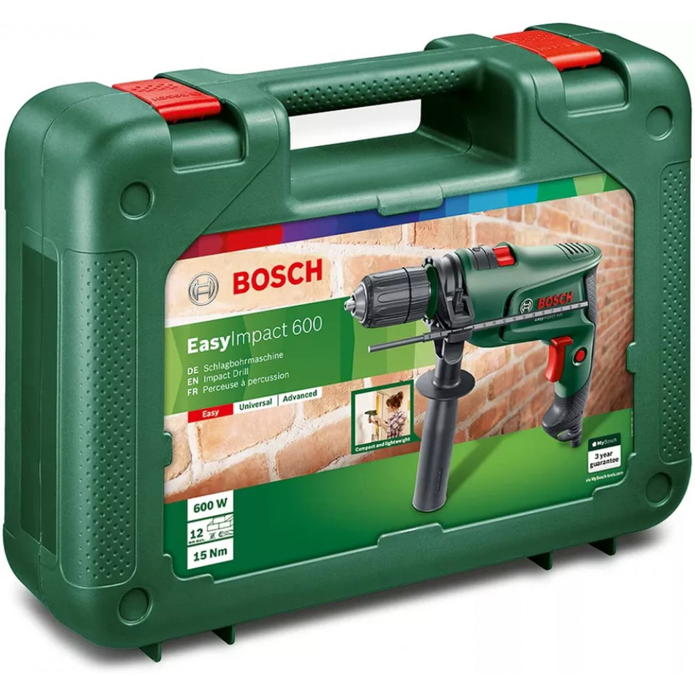 Электродрель ударная Bosch EasyImpact 600 с кейсом для хранения 0603133000