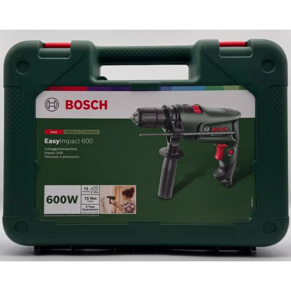 Электродрель ударная Bosch EasyImpact 600 с кейсом для хранения 0603133000