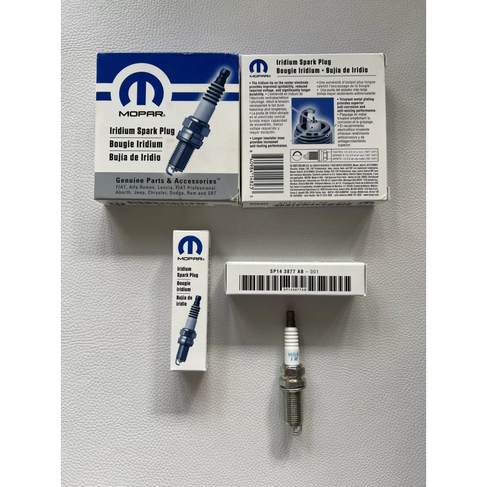 Mopar SP143877AB 8 piece spark plugs for Chrysler Dodge Ram Jeep 5.7L V8 2012-24