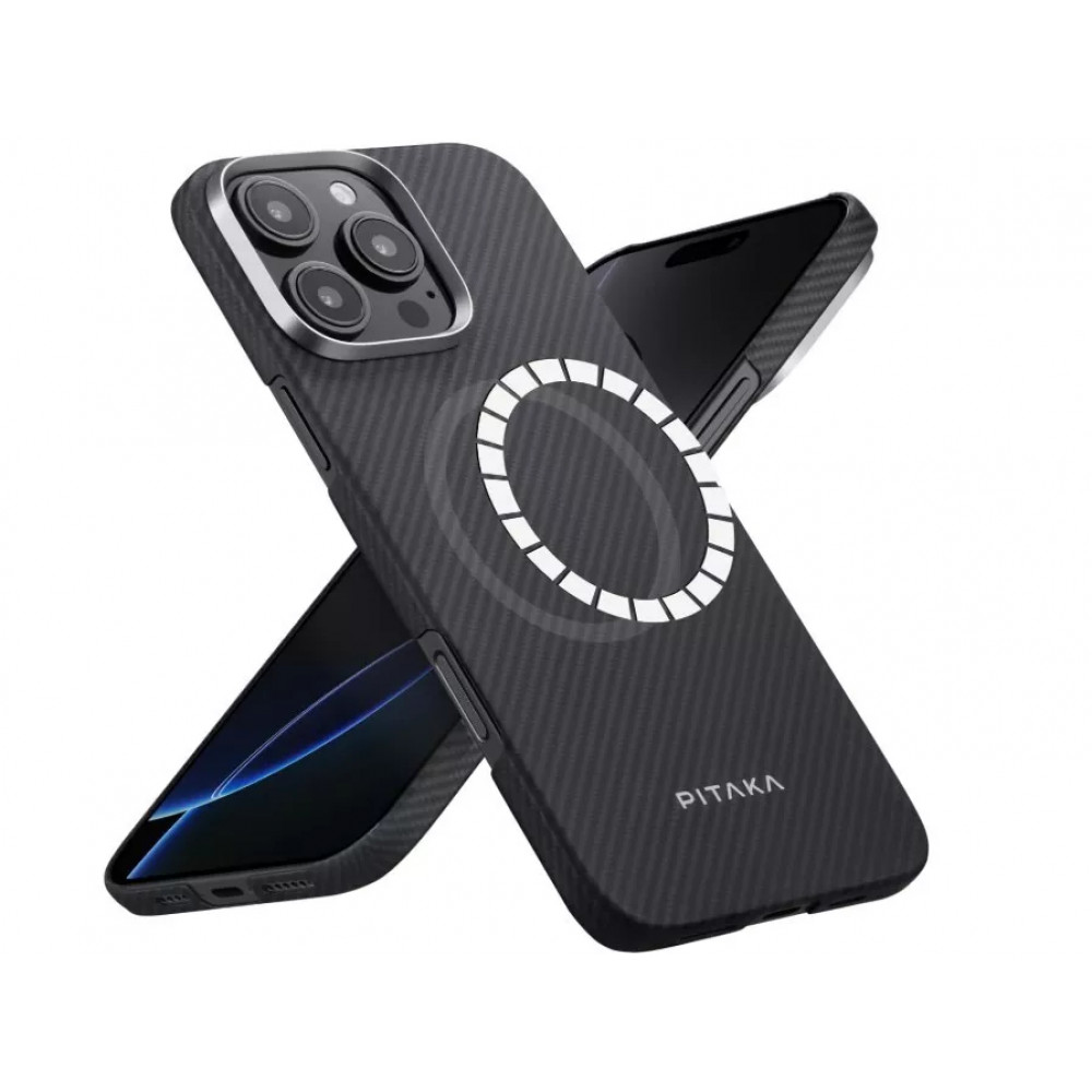 Карбоновый чехол Pitaka для iPhone 16 Pro Max черный