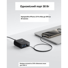 Універсальна зарядна станція Anker 112 Вт на 6 портів з підтримкою швидкої зарядки