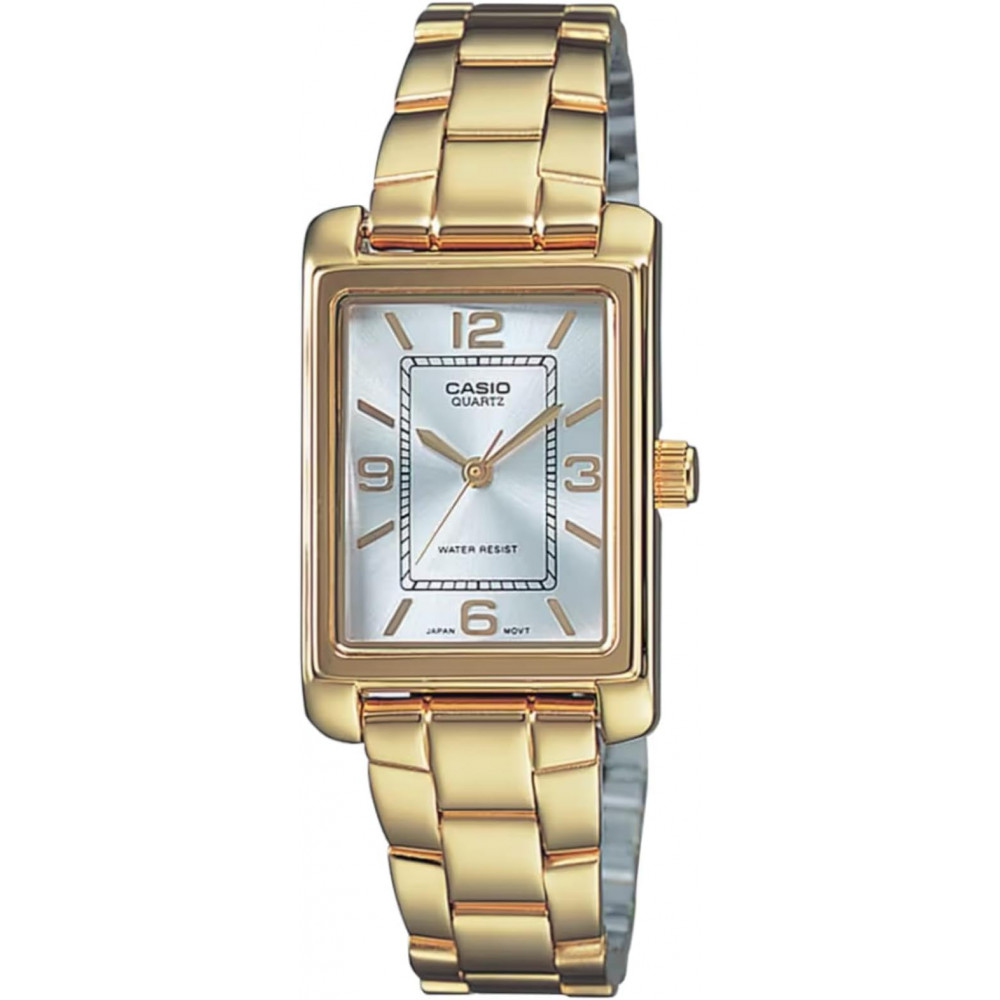 Женские наручные часы Casio LTP-1234PG-7AEG с золотым браслетом