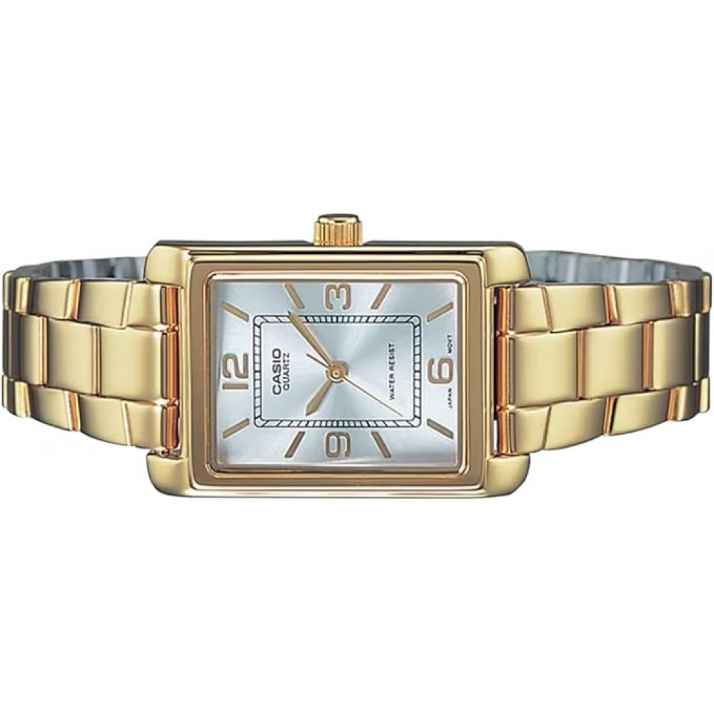 Женские наручные часы Casio LTP-1234PG-7AEG с золотым браслетом