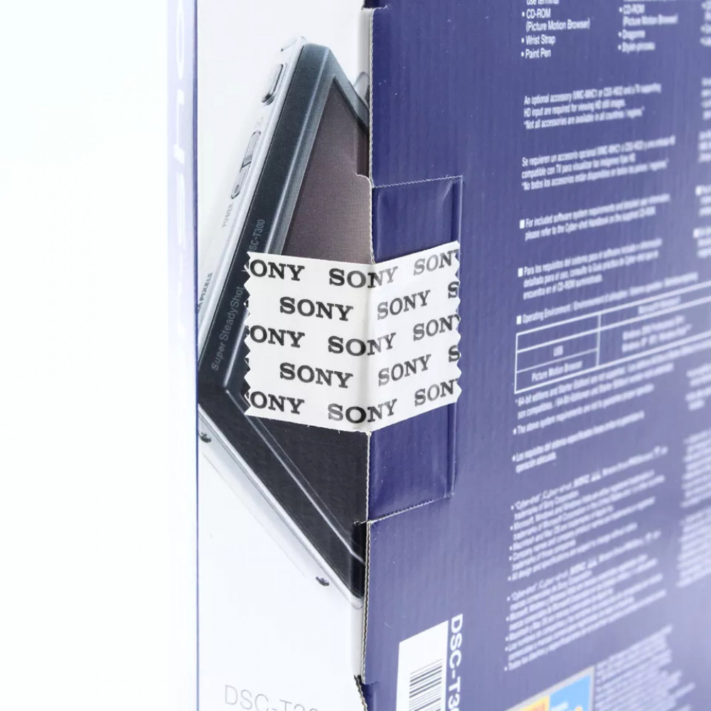 Ретро фотоаппарат Sony Cyber-Shot T300 цифровой в серебристом цвете