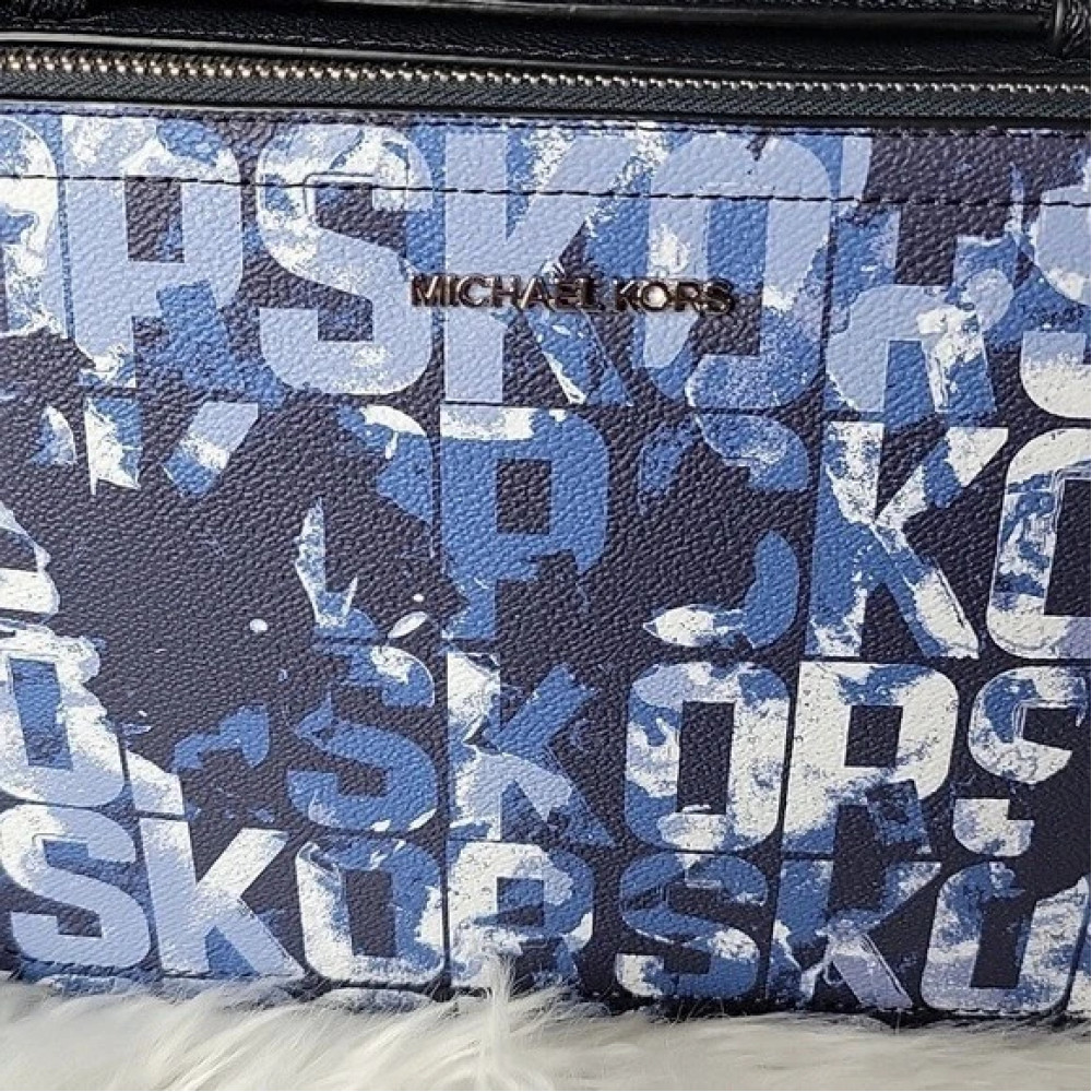 Сумка-мессенджер Michael Kors Cooper EW Map сине-голубая