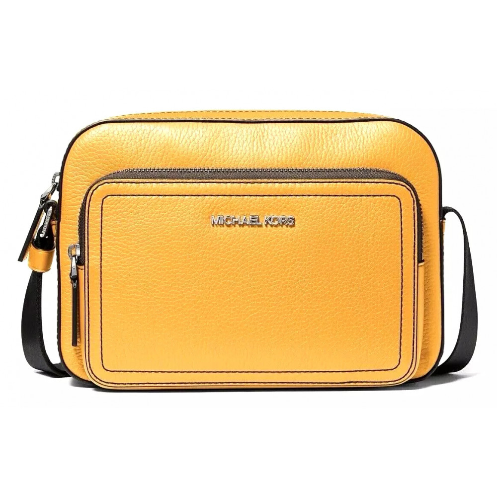 Кожаная сумка через плечо Michael Kors Cooper жёлтая унисекс