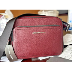 Мужская сумка кроссбоди Michael Kors Cooper из натуральной кожи бордовая