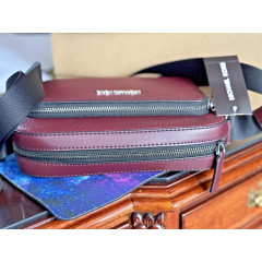 Мужская сумка кроссбоди Michael Kors Cooper из натуральной кожи бордовая