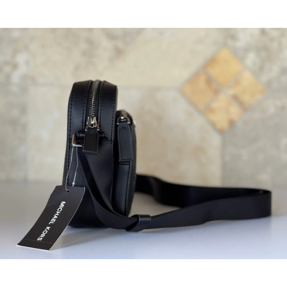 Сумка кроссбоди Michael Kors Cooper East West черная с тиснением