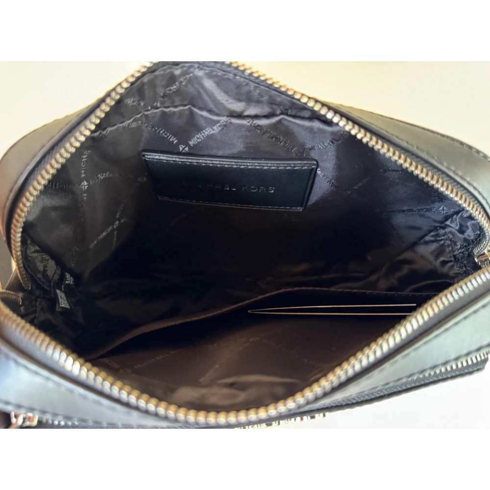 Сумка кроссбоди Michael Kors Cooper East West черная с тиснением