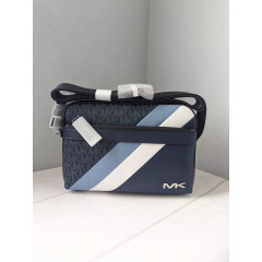 Michael Kors Cooper Chambray shoulder bag with logo and stripes