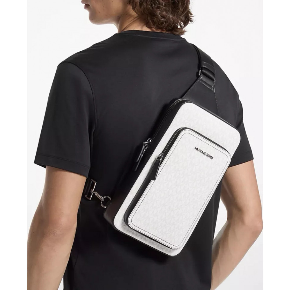 Мужская сумка-слинг Michael Kors Cooper Commuter белая