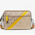 Michael Kors Cooper crossbody bag with embossing and stripes brown
