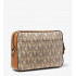 Michael Kors Cooper crossbody bag with embossing and stripes brown