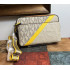 Michael Kors Cooper crossbody bag with embossing and stripes brown