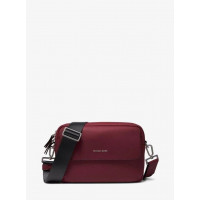 Сумка через плечо Michael Kors Hudson из зернистой кожи бордовая