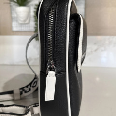 Мужская сумка через плечо Michael Kors Cooper Medium черно-белая