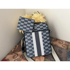 Чоловічий комплект Michael Kors сумка кросбоді Cooper і портмоне чорні