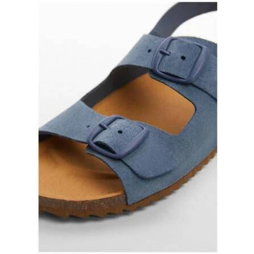 Mango Kids leather blue sandals for children, size 33