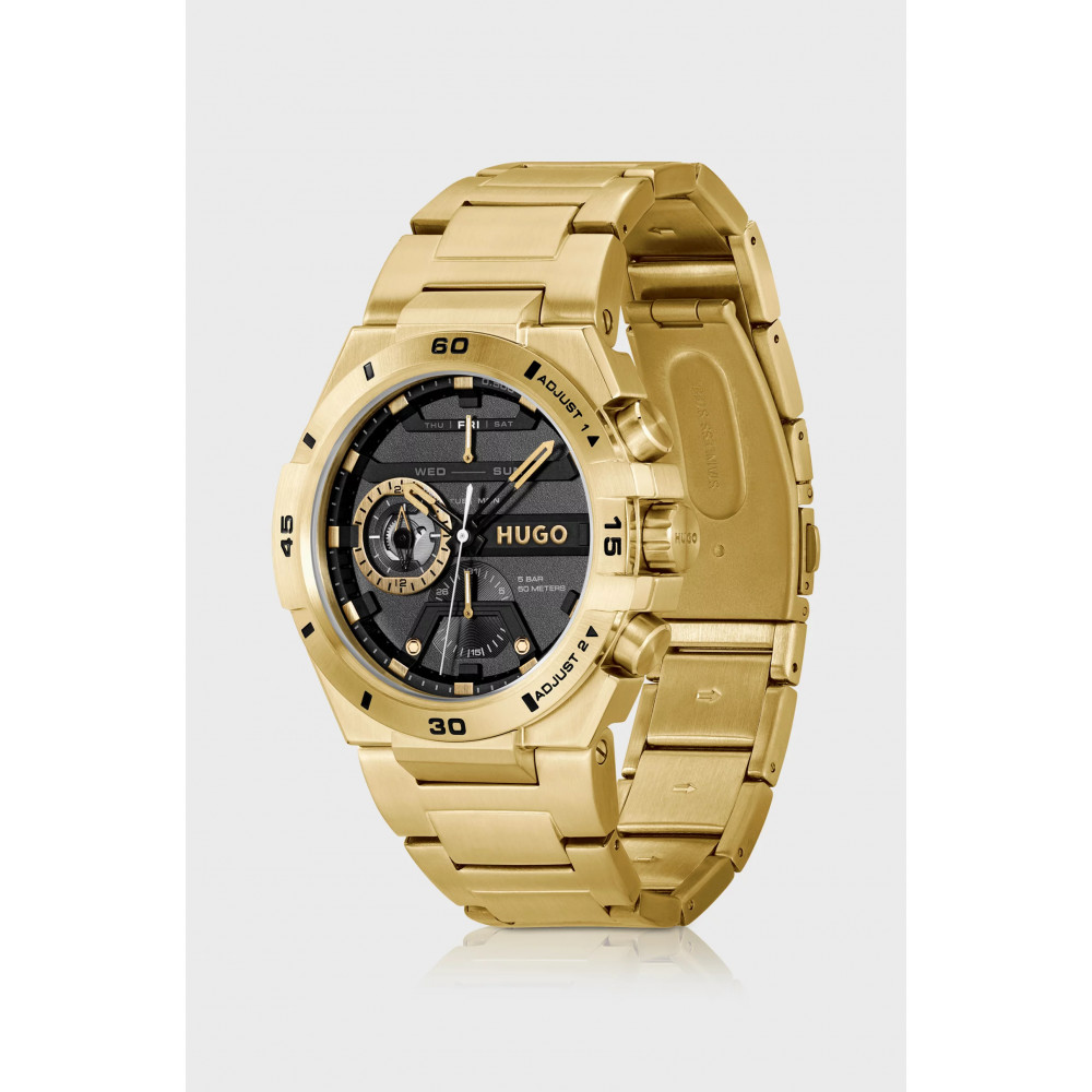 Hugo Boss Wild men's gold wristwatch with black dial