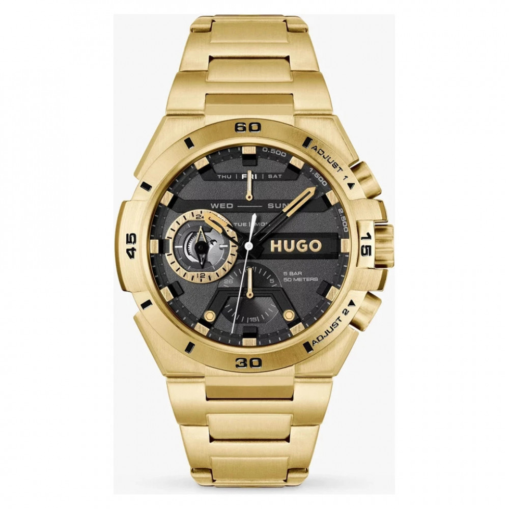 Hugo Boss Wild men's gold wristwatch with black dial