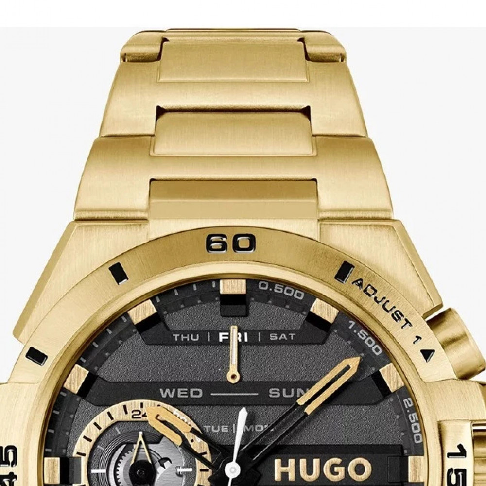 Hugo Boss Wild men's gold wristwatch with black dial