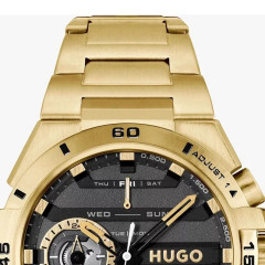 Наручний годинник чоловічий Hugo Boss Wild золотистий з чорним циферблатом