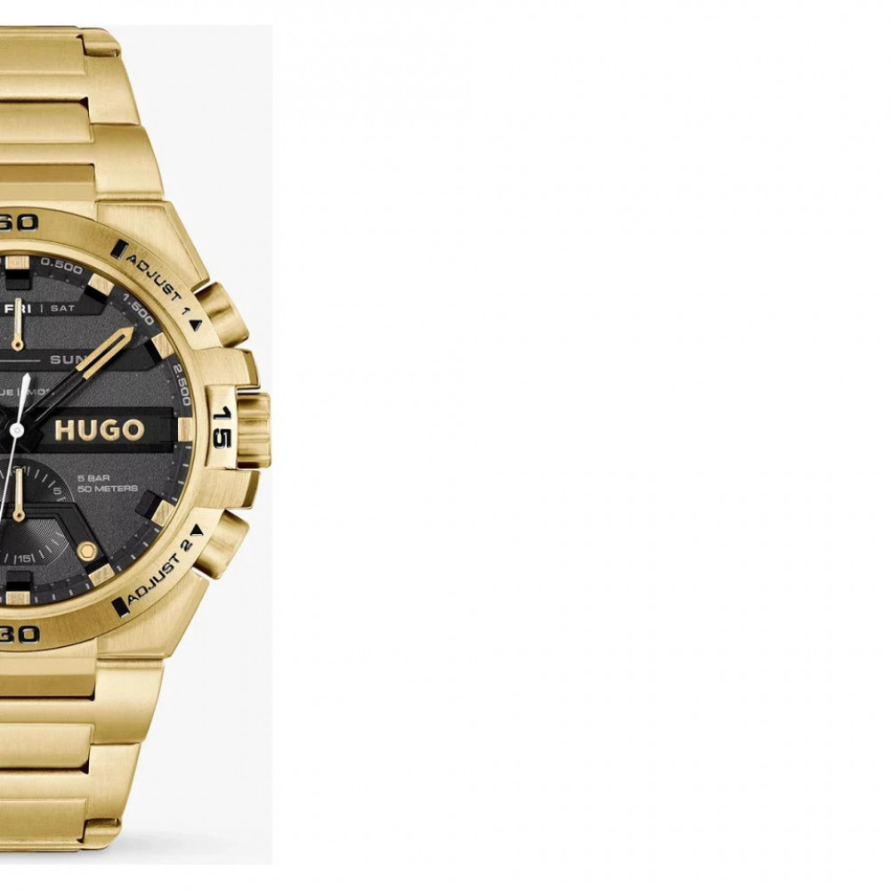 Hugo Boss Wild men's gold wristwatch with black dial