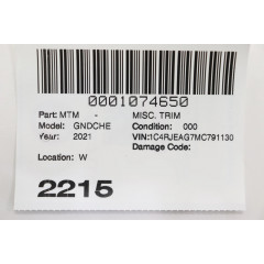 Панель стелі 5VP20DX9AA в багажнику JEEP GRAND CHEROKEE WK 2016-2022