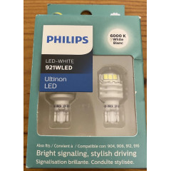 Philips Ultinon 912 White 6000K LED bulbs, 2 pcs for reverse gear