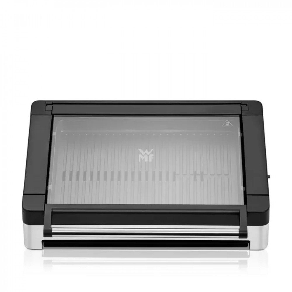WMF Lono Tischgrill electric grill with ribbed surface and glass lid