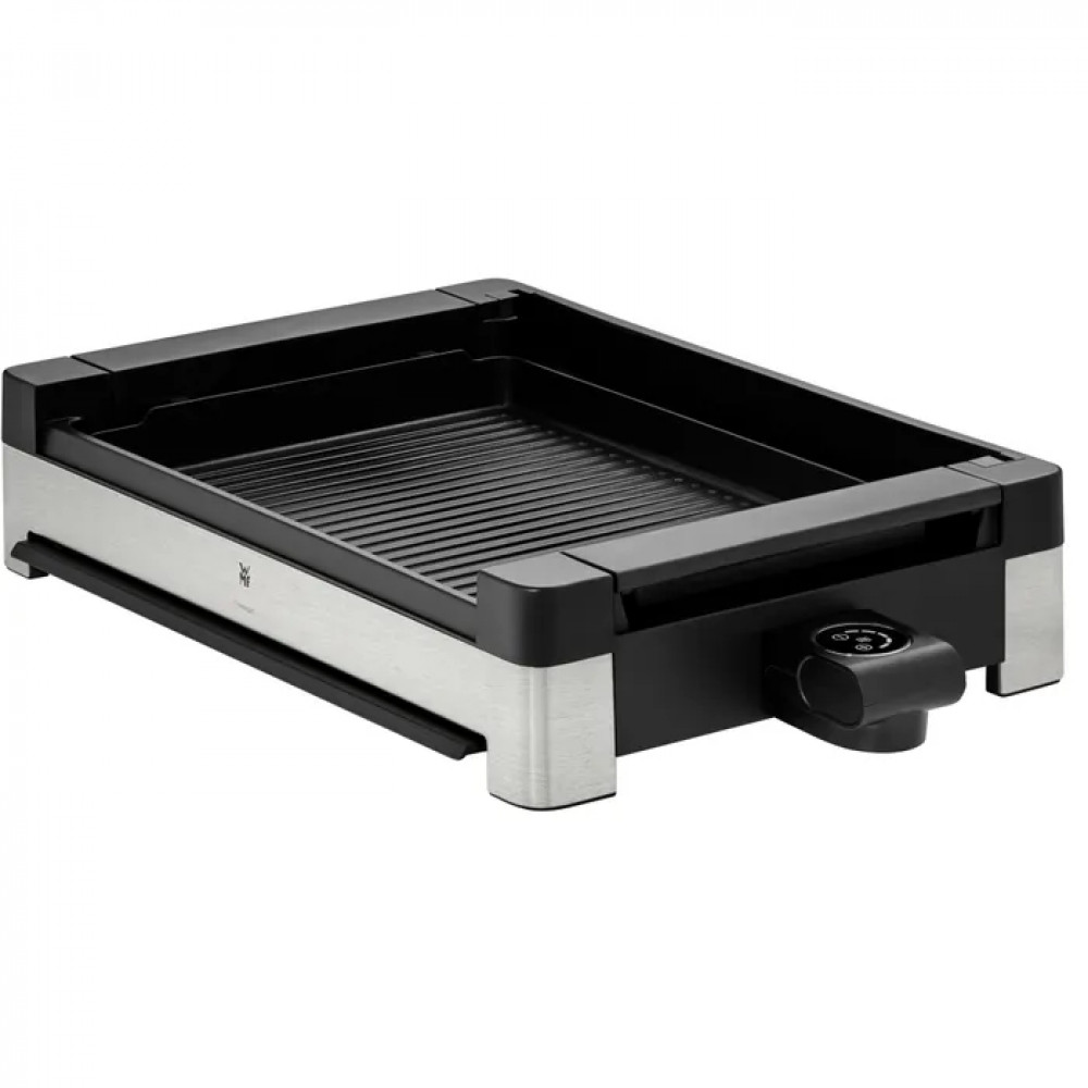 WMF Lono Tischgrill electric grill with ribbed surface and glass lid