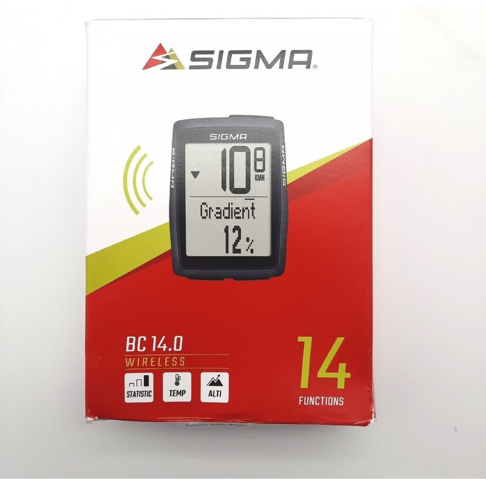 Sigma BC 14.0 WL CAD STS wireless bike computer with cadence — accurate data every kilometer