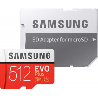 Карта пам'яті Samsung EVO Plus 512 ГБ з адаптером