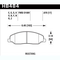 Гальмівні колодки передні Hawk HB484U.670 Disc Brake Pad для Ford Mustang 2005-2014