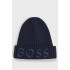 Детская шапка бини Hugo Boss из хлопка 3D логотип темно-синяя без размера