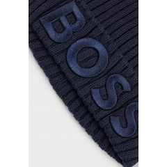 Дитяча шапка біні Hugo Boss з бавовни 3D логотип темно-синя без розміру