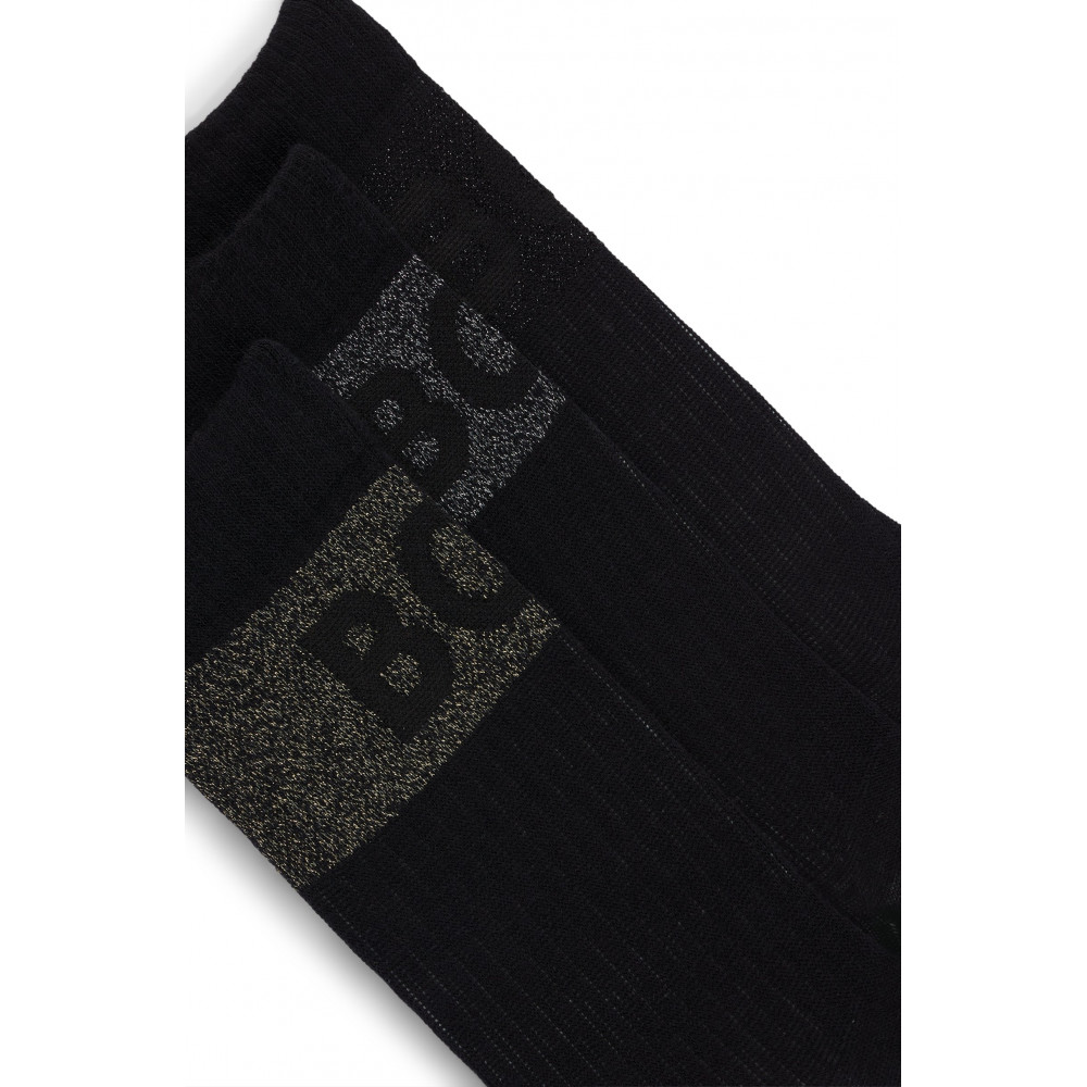 Мужские носки Hugo Boss с логотипом черные набор 3 шт
