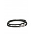 Hugo Boss double braided leather bracelet with logo clasp, black