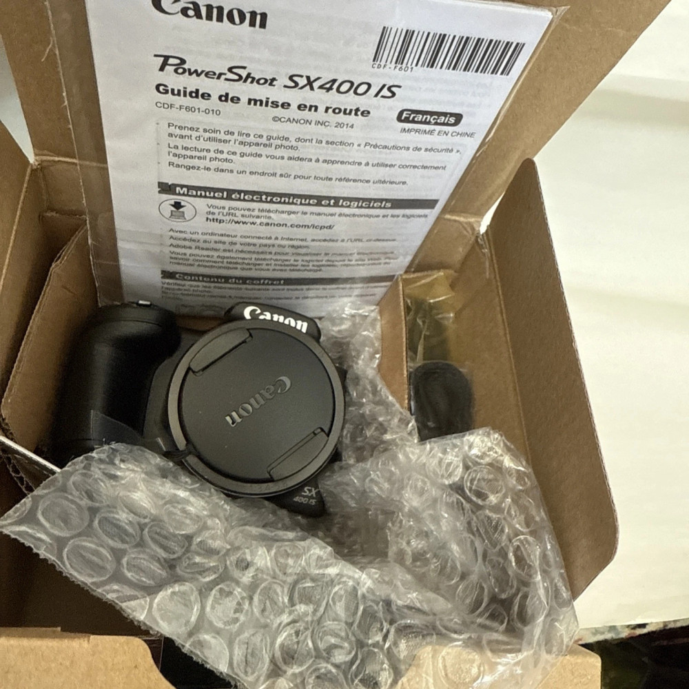 Canon PowerShot SX400 IS digital camera, black, with 30x zoom
